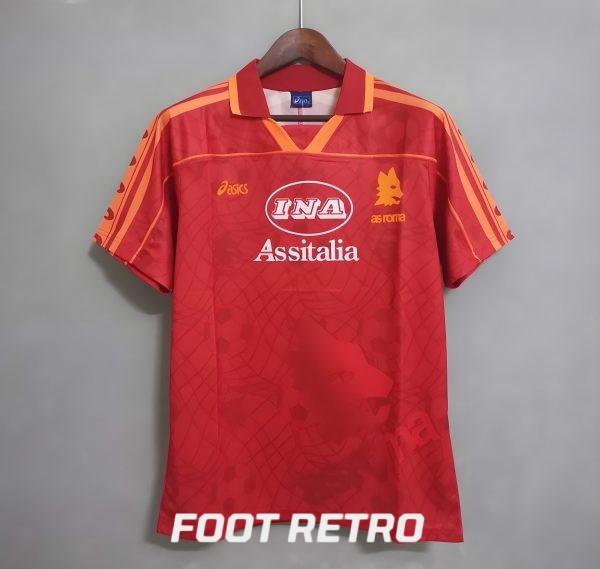 MAILLOT RETRO VINTAGE AS ROMA HOME 1995-96 (1)