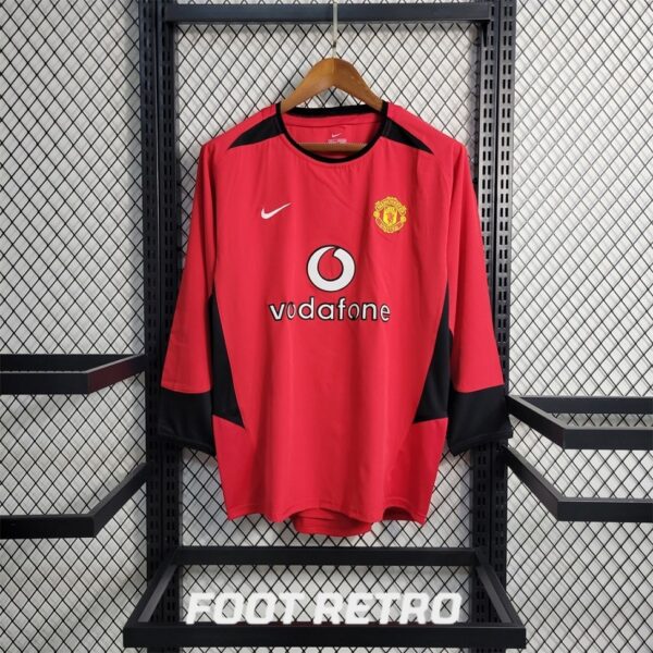 MAILLOT RETRO VINTAGE MANCHESTER UNITED HOME 2002-04 MANCHES LONGUES