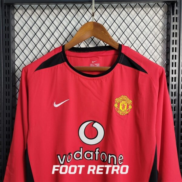 MAILLOT RETRO VINTAGE MANCHESTER UNITED HOME 2002-04 MANCHES LONGUES