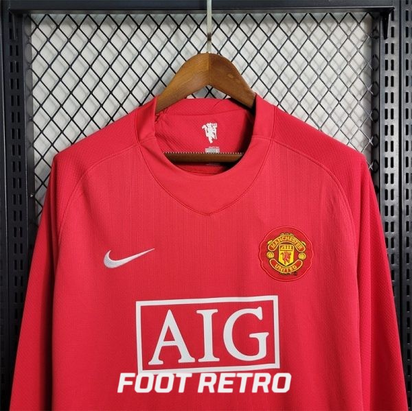 MAILLOT RETRO VINTAGE MANCHESTER UNITED HOME 2007-08 MANCHES LONGUES (3)