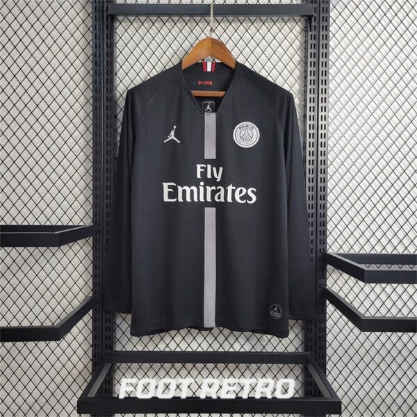 MAILLOT RETRO VINTAGE PSG JORDAN BLACK 2018-19 MANCHES LONGUES