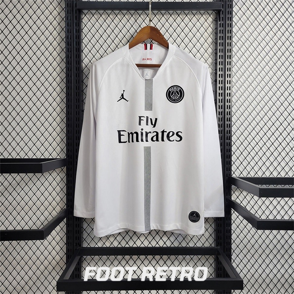 MAILLOT RETRO VINTAGE PSG JORDAN WHITE 2018-19 MANCHES LONGUES