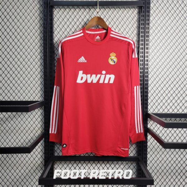 MAILLOT RETRO VINTAGE REAL MADRID RED AWAY 2011-12 MANCHES LONGUES