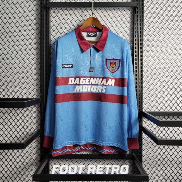 MAILLOT RETRO VINTAGE WEST HAM AWAY 1995-97 MANCHES LONGUES