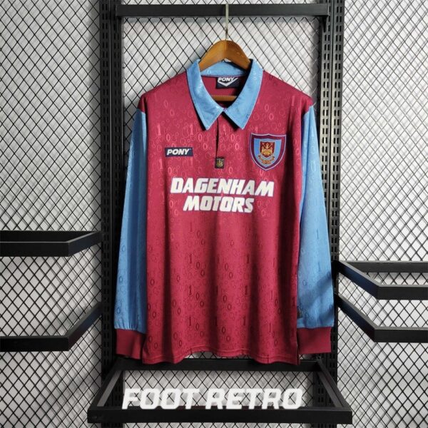 MAILLOT RETRO VINTAGE WEST HAM HOME 1995-97 MANCHES LONGUES