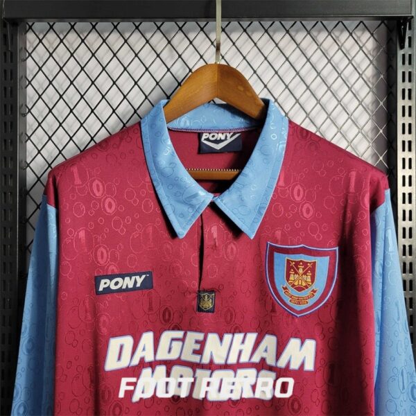 MAILLOT RETRO VINTAGE WEST HAM HOME 1995-97 MANCHES LONGUES