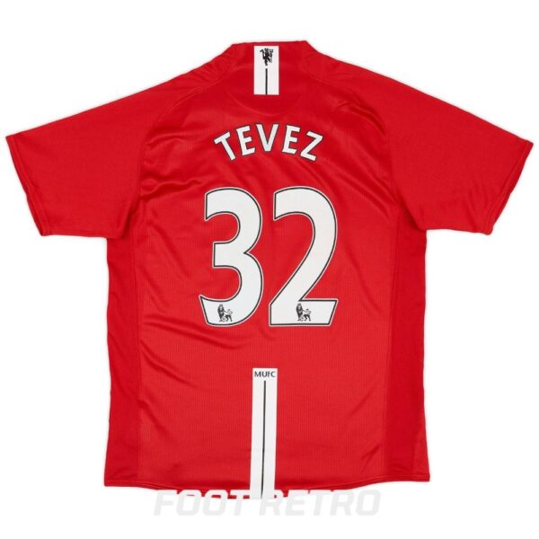 Maillot Manchester United Domicile 2007-2009 Tevez