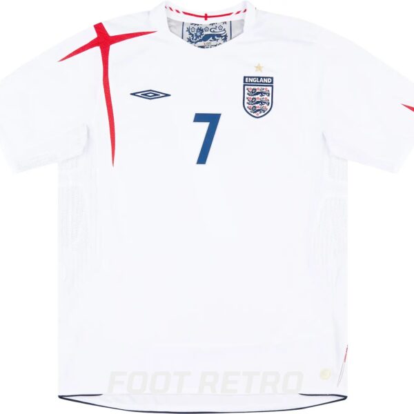 Maillot Retro Vintage Angleterre Domicile 2005 2007 Beckham