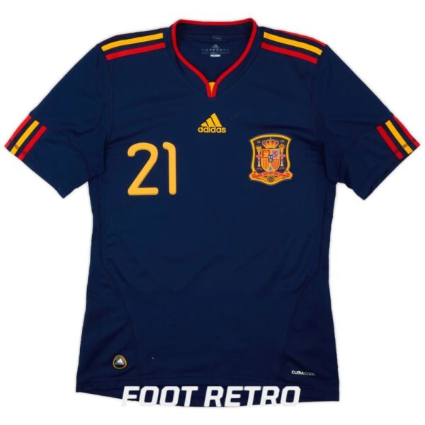 Maillot Retro Vintage Espagne Exterieur 2010 2011 Silva