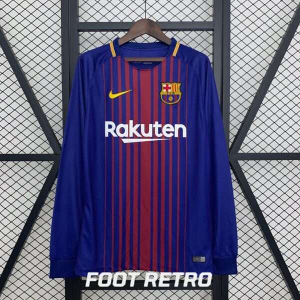 Maillot Barca Domicile 2017-2018 Manches Longues
